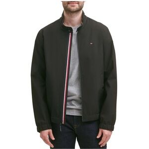 Tommy Hilfiger Men's Bomber Jacket Water and Wind Resistant Black XXL